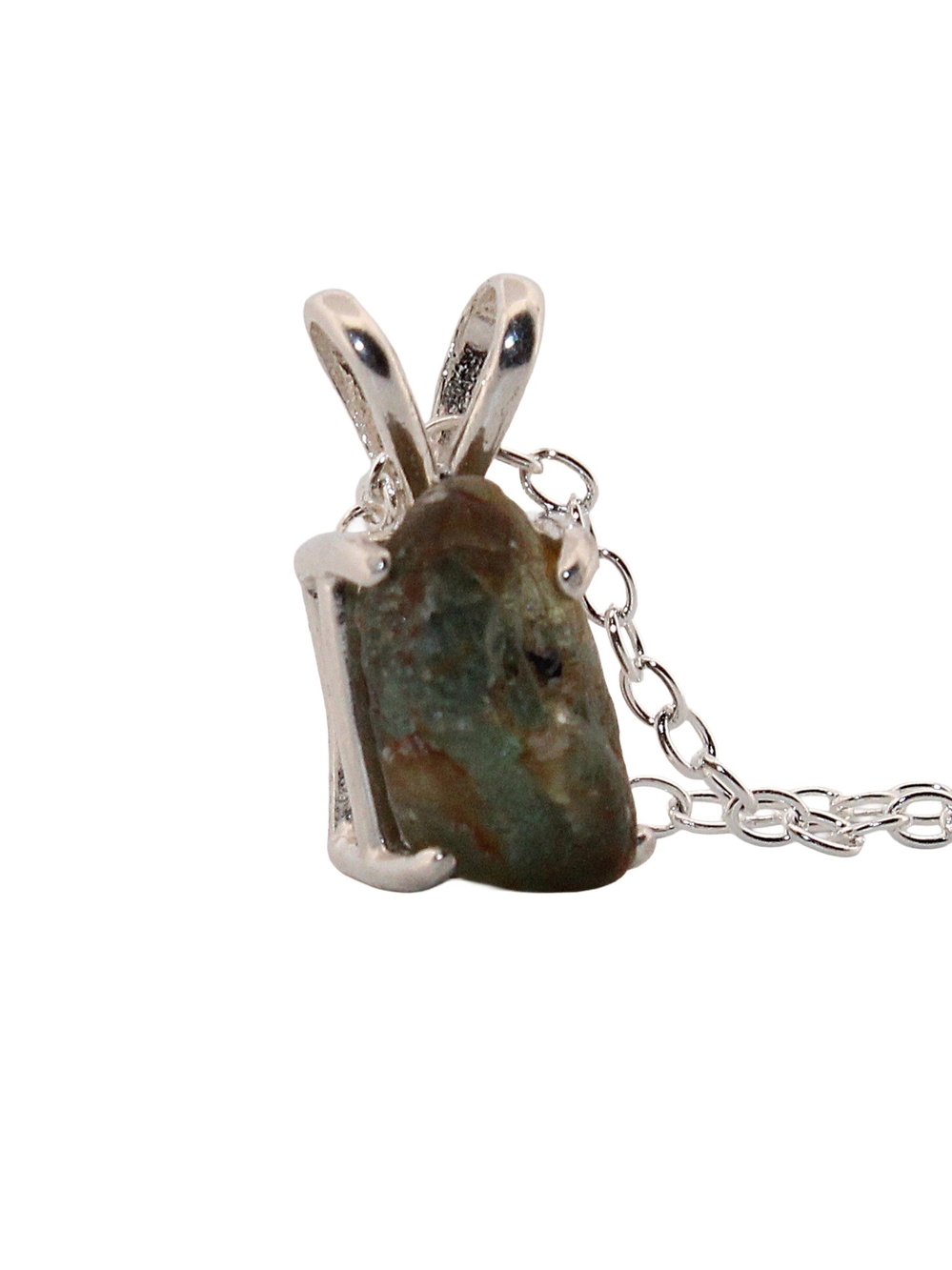 Unique Natural Rough 3.11ct Dark Blue Montana Sapphire Sterling Silver Necklace - Picture 3 of 8